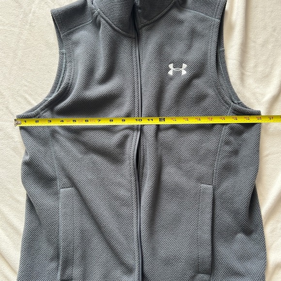 Under Armour Fleece Vest Mens Medium Gray Gorpcore Athletic Full Zip Layering - Picture 4 of 9